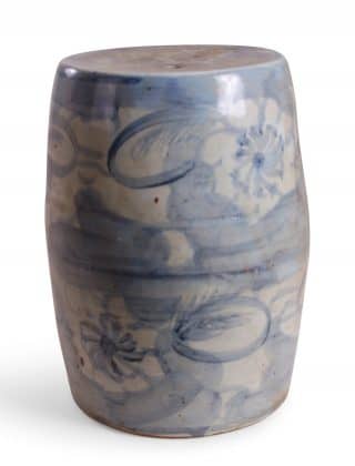 17″ Blue and White Ming Garden Seat