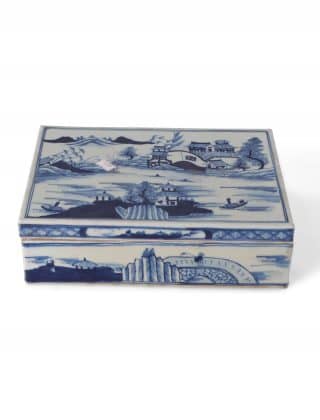 11″ Blue and White Canton Square Box