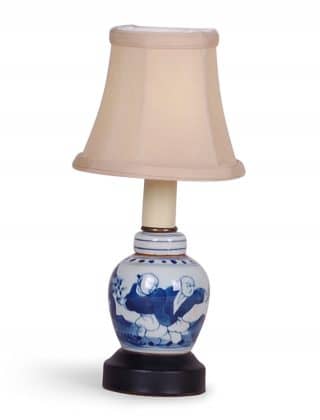 11″ Blue and White Mini Jar Lamp