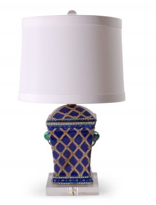 20″ Blue Rope Rectangular Lamp