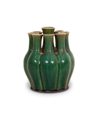 10″ H Washed Green Tulipiere